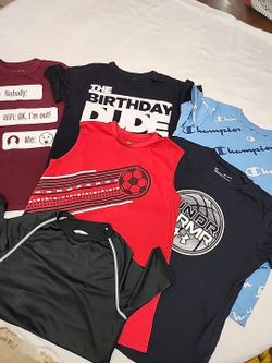 6 Boys Graphic Tees Tshirt Lot Of 6  - Size M 7/8 (Champion, Under Armour Place