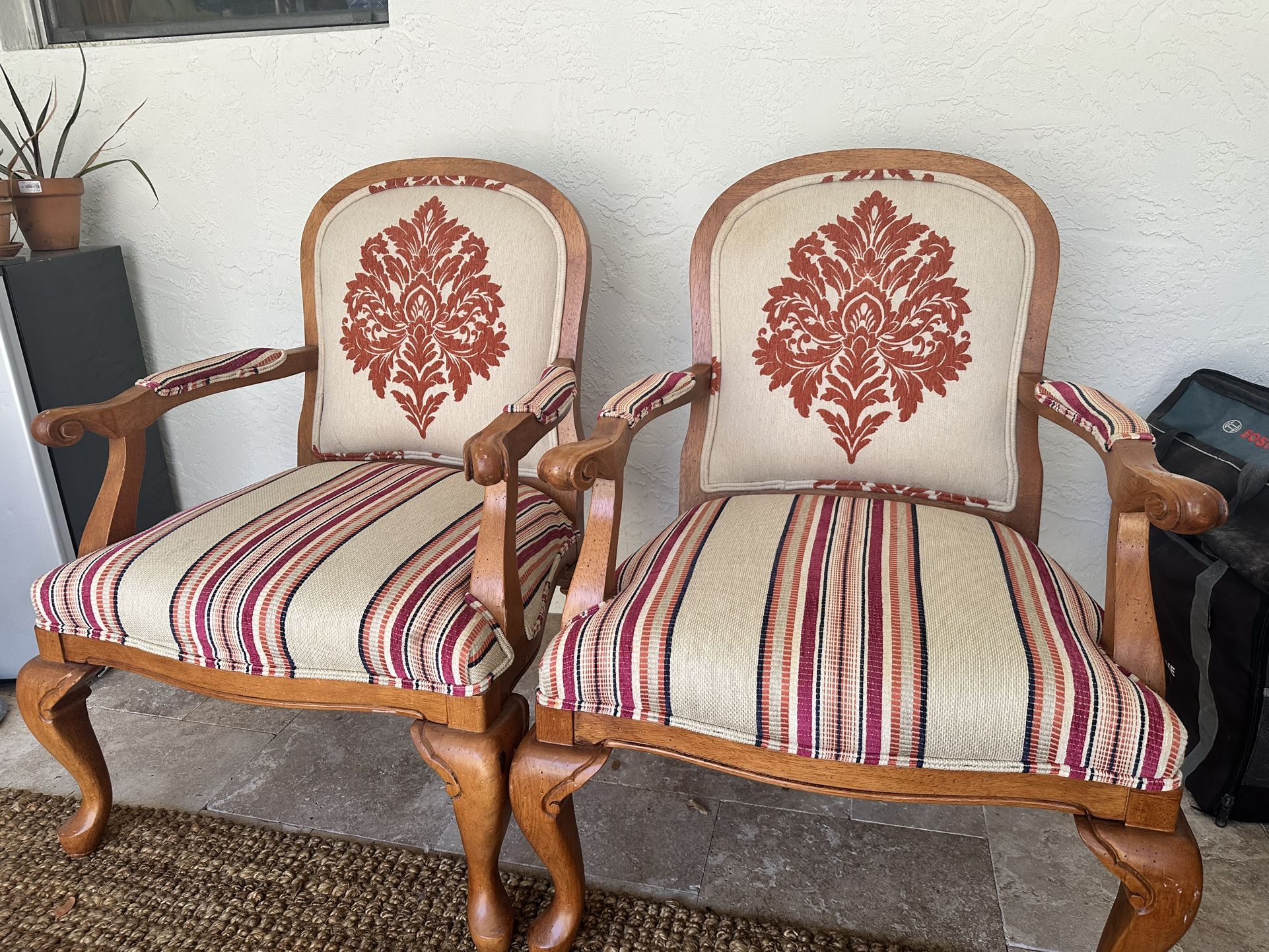 Set Of Two Red French chairs 