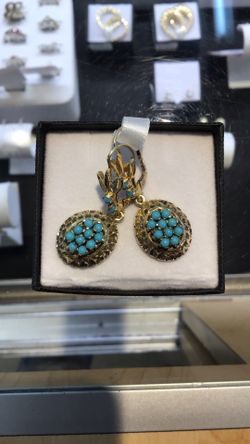 14kt Vintage Turquoise Earrings