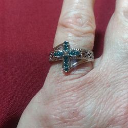 Size 6 Beautiful CROSS RING Engraving "With God All Things Are Possible "