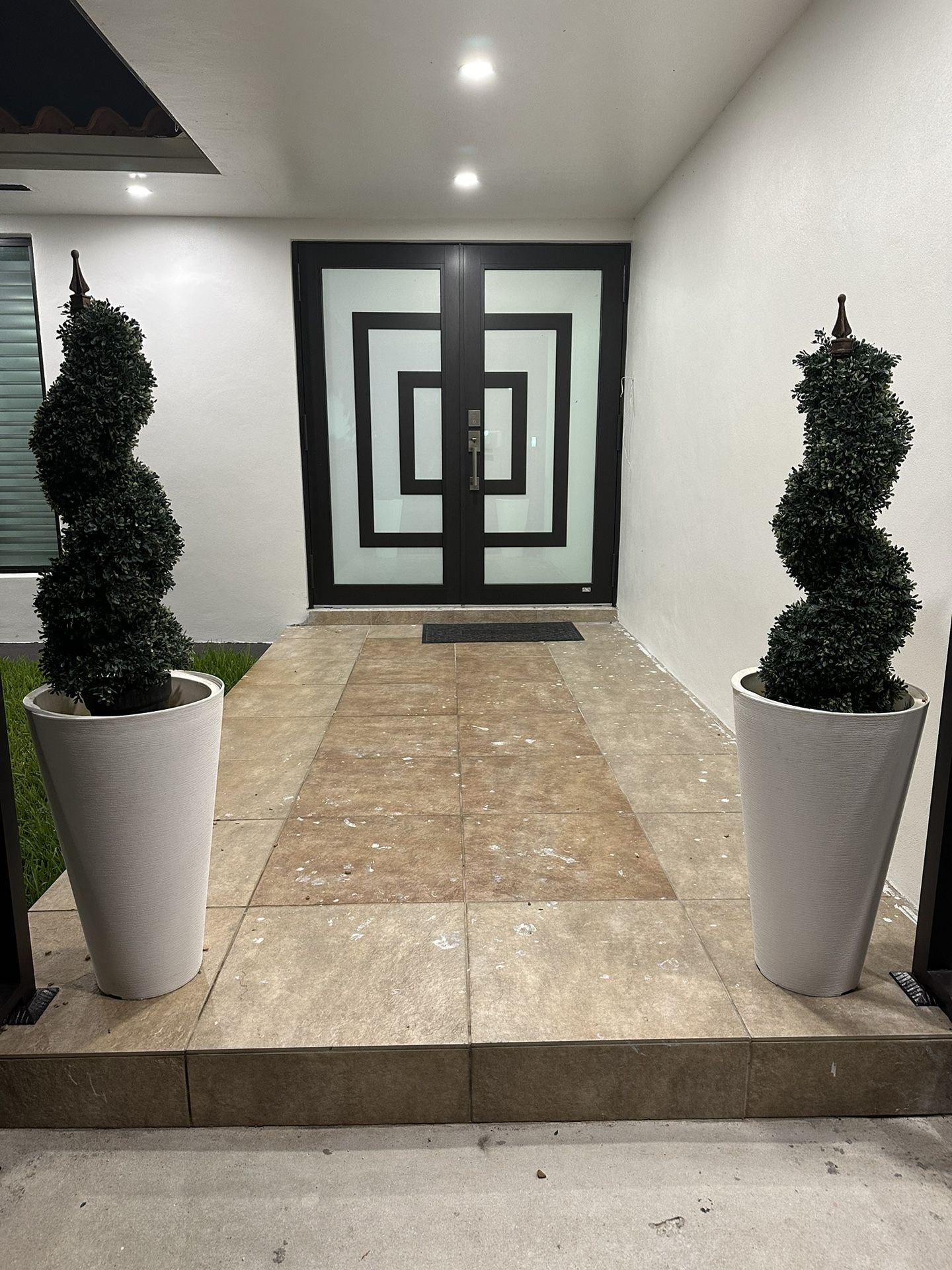 two modern plant outdoor