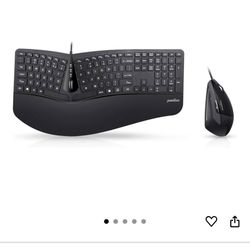 Perixx Periduo-505, Wired USB Ergonomic Split Keyboard and Vertical Mouse Combo