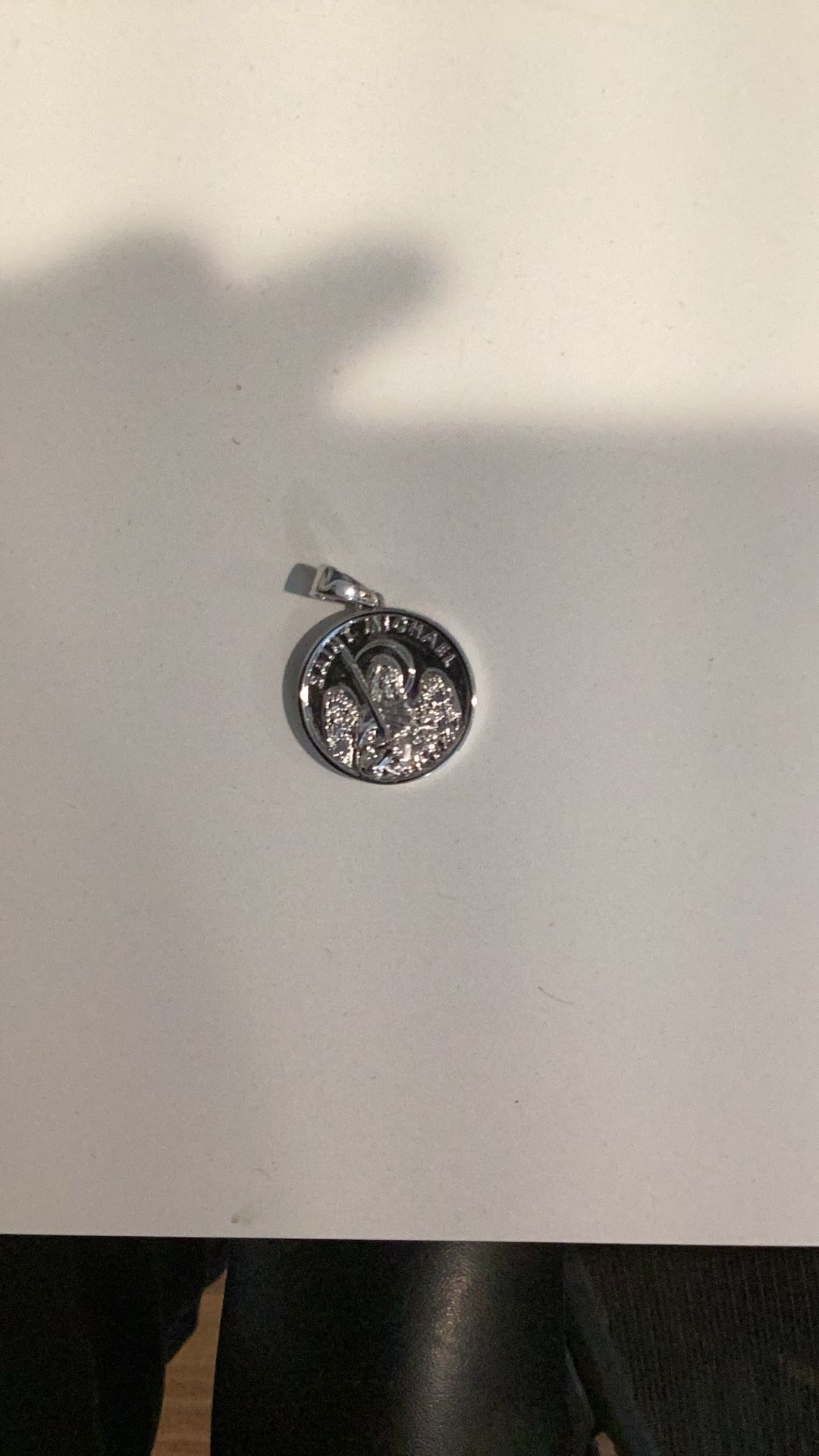 GLD 14k White Gold Plated Siant Michael Pendant (BRAND NEW)