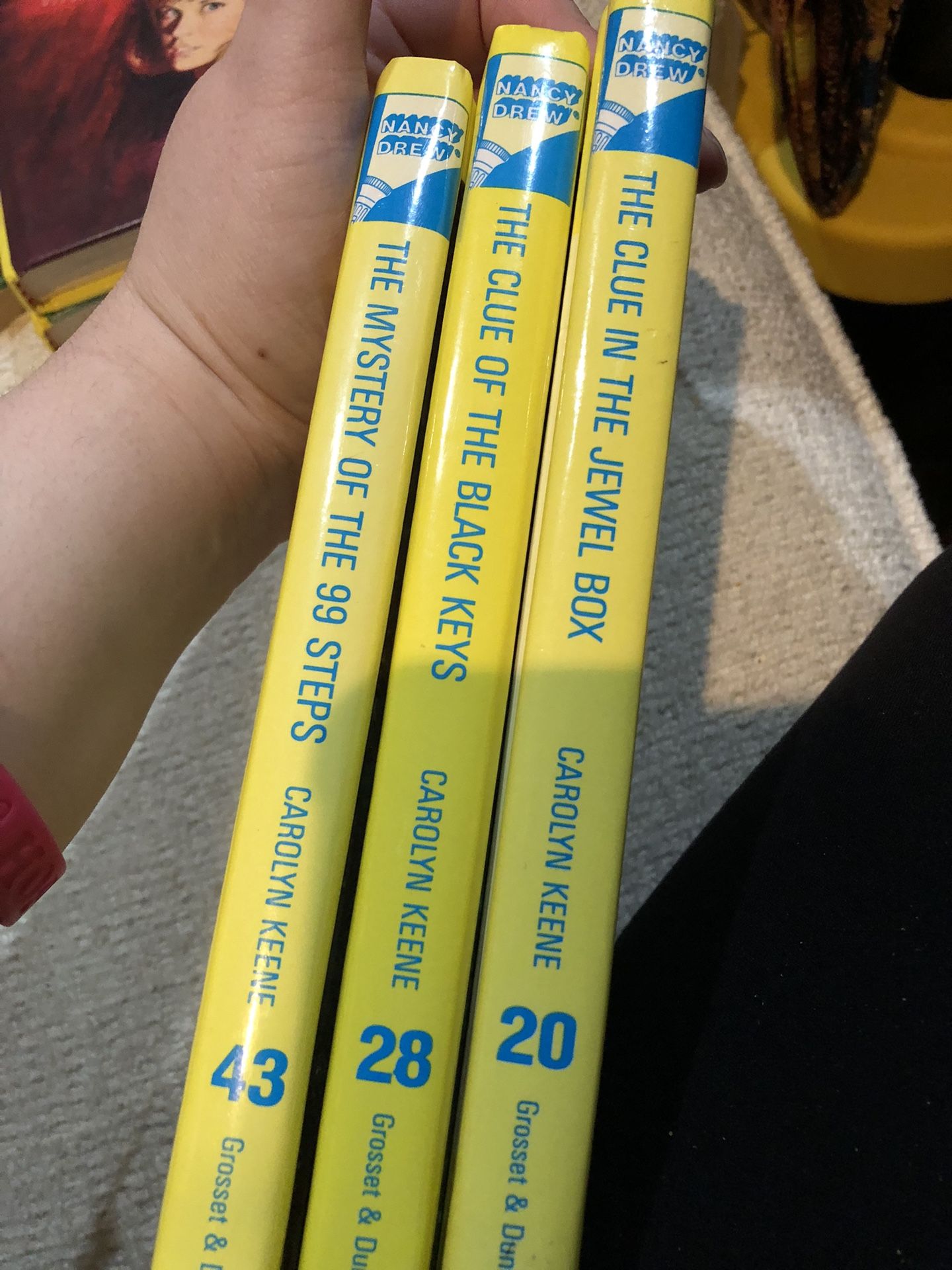 Nancy Drew Yellow Hardbacks Books20, 28, & 43