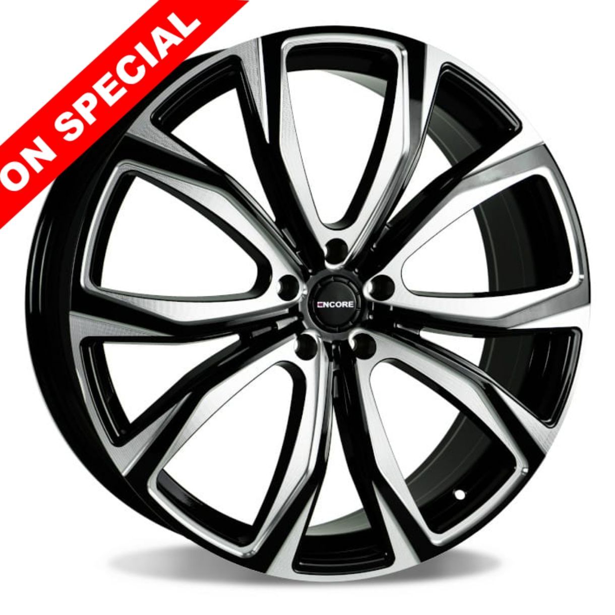 OFFER- DBM ENC GLOSS BLACK RED MILLING 22X8, 5X100/5X108/5X110/5X112/5X114.3/5X120