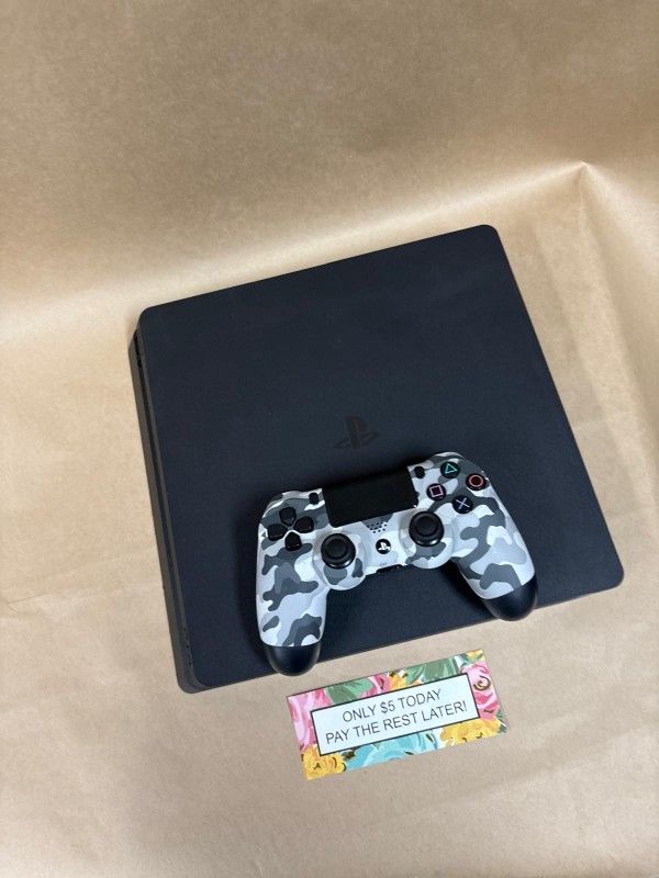 Playstation 4 Slim Gaming Console PS4 - Only $1 Today Pay The Rest Later!