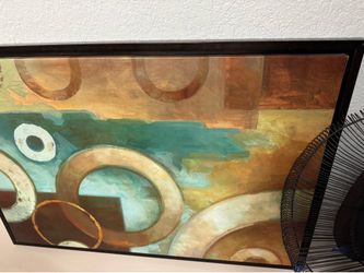 Art work abstract design painting framed