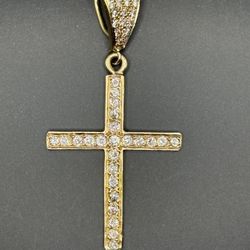Cross Golf Pendant 14k Real Diamonds