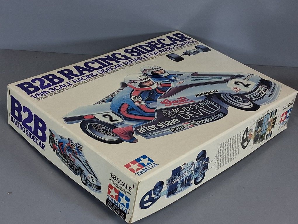Vintage Built Tamiya R/C 1/8 B2B Racing Sidecar Display with Box