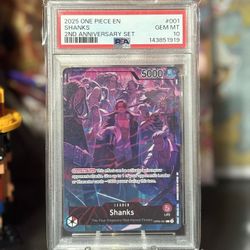 2025 One Piece EN 2nd Anniversary Set #001 Shanks PSA 10 GEM MINT