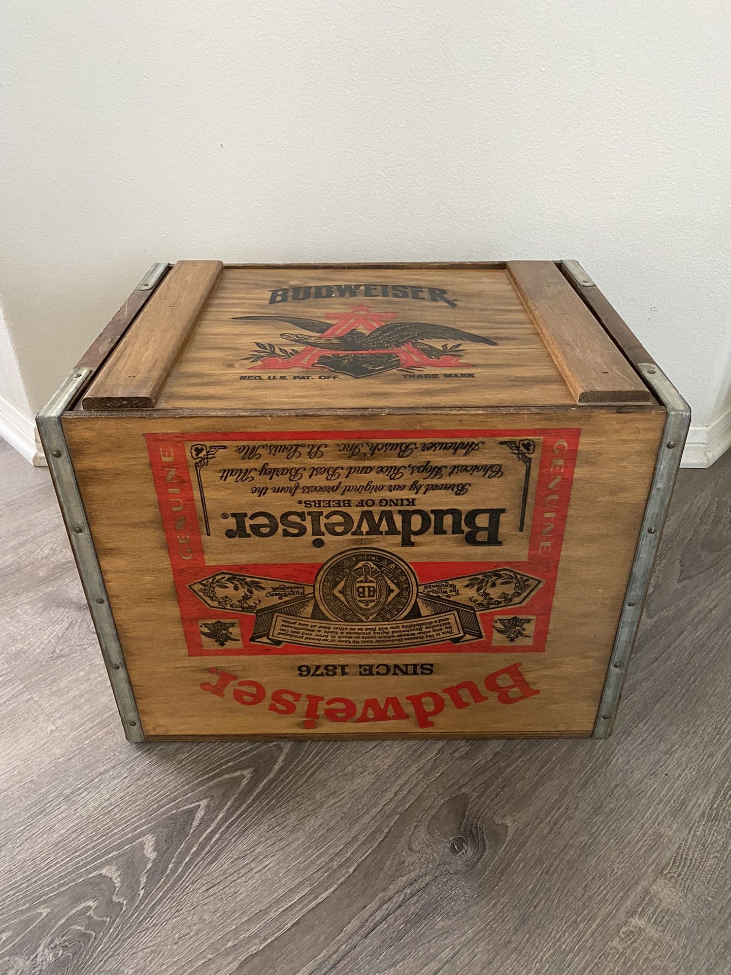RARE Vintage ANHEUSER BUSCH Budweiser Beer Wood Box Crate Case