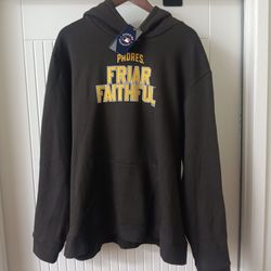 Size 3XL Padres Majestic Friar Faithful Men's Brown Hoodie