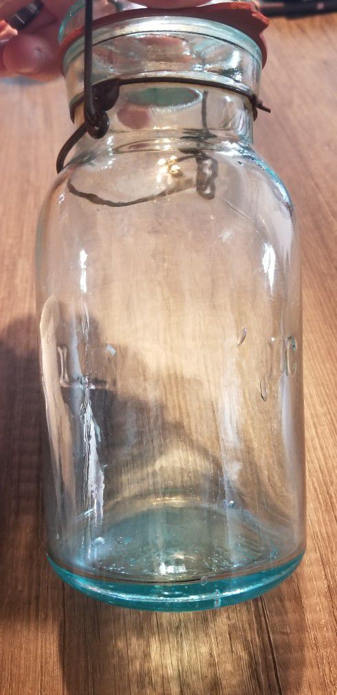 Vintage Leotric blue Glass Jar 1900s