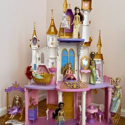 Disney Princess Doll House (4 feet tall) and Dolls