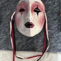 Clay Art About Face Ceramic Mask Mime Clown Made In USA San Francisco