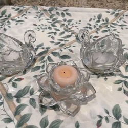 Crystal Lenox Tea Lights Holders