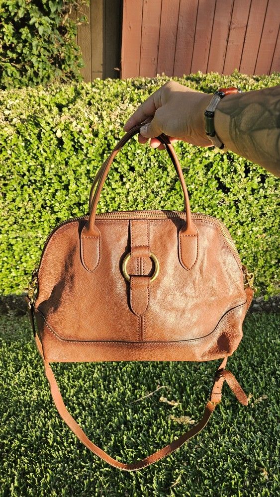 FRYE Ring Dome Cognac Shoulder Bag