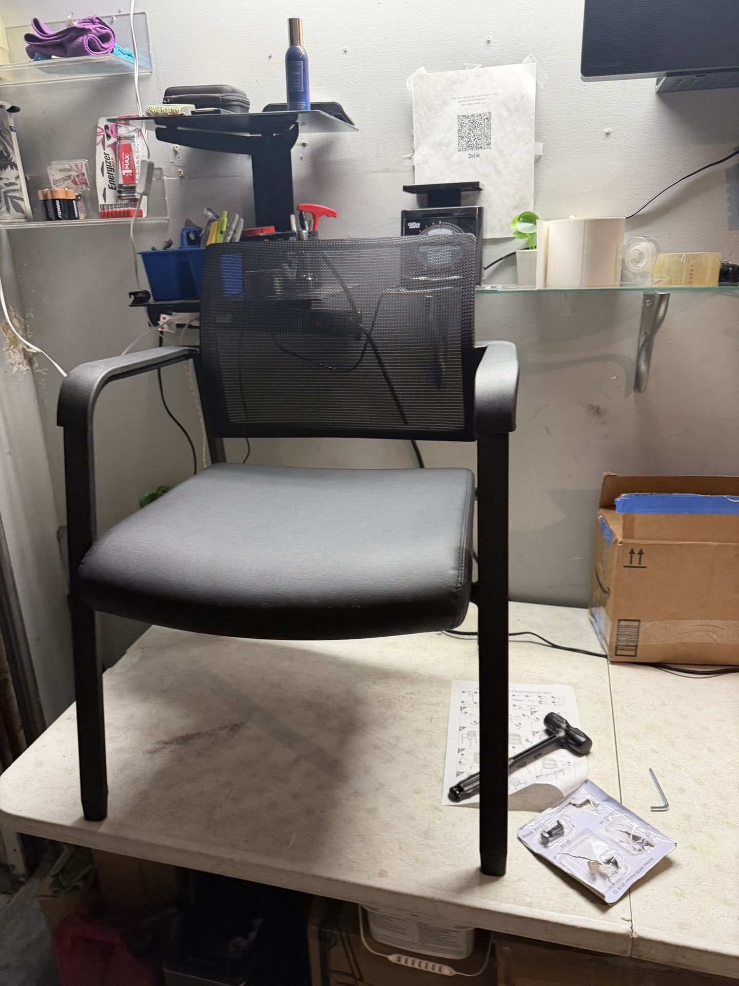Guest Are Chair With Leather Seat
