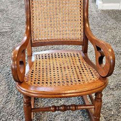 Vintage Wicker Children’s Rocking Chair 