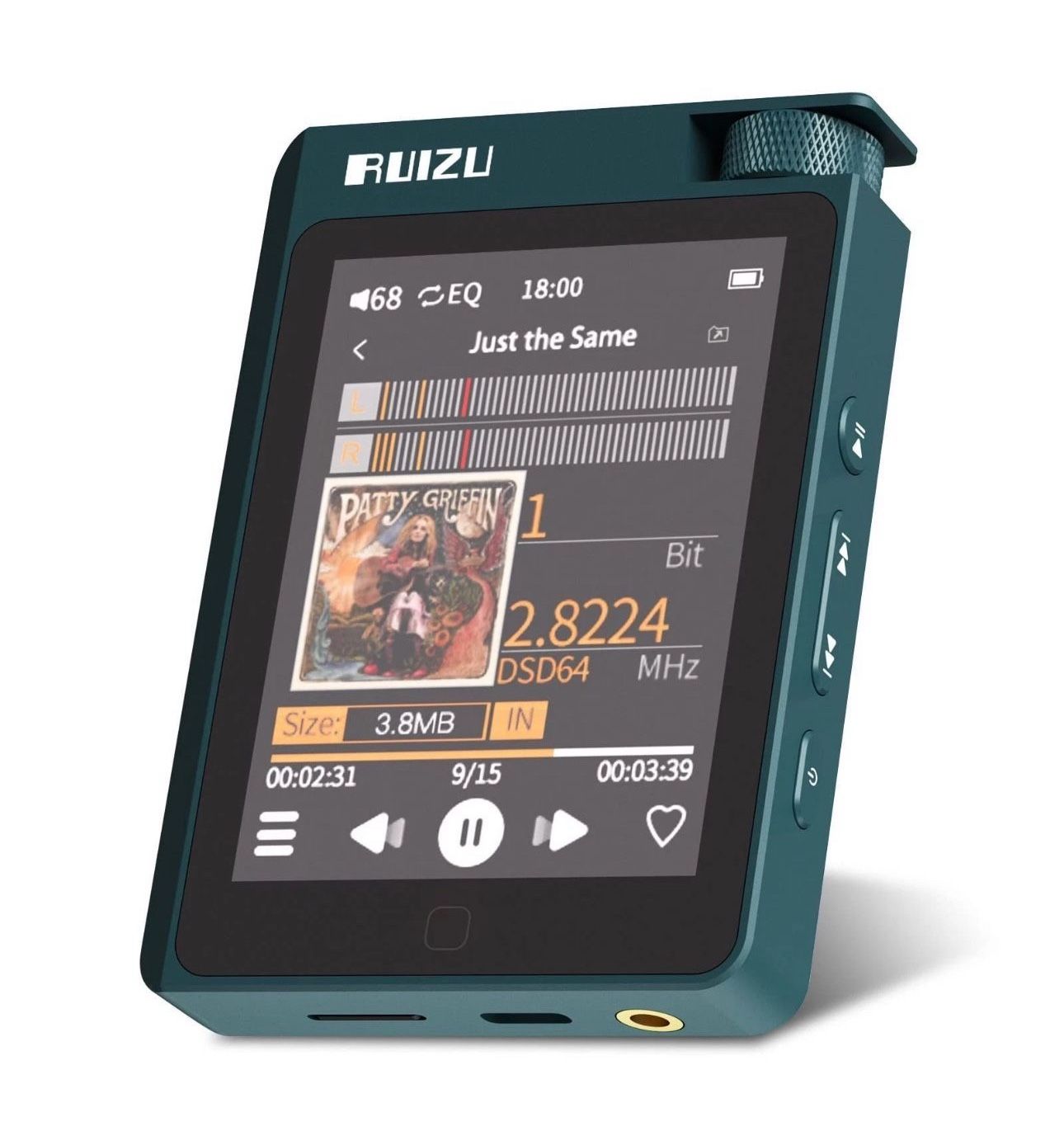 RUIZU A55 64GB HiFi Lossless MP3 Player w/ Bluetooth 5.0, 2.8 in Touch Screen