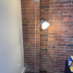 Silver Floor Lamp with Reading Light
