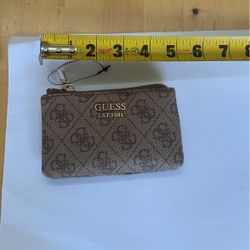 Guess Coin Keychain Wallet With Clear ID Pocket Genuine New 