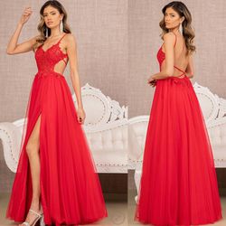 New With Tags Red A-Line Long Formal Dress & Prom Dress $206
