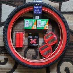 NEW Bicycle Bmx Parts Bundle 20" Red
