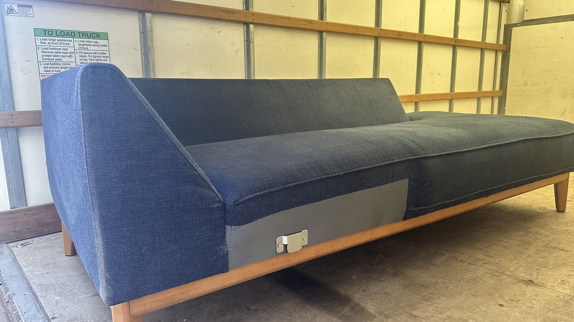 Sofa In L Form Two Section Blue Color