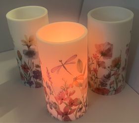 3 Pcs Spring Wildflower Flameless Candles