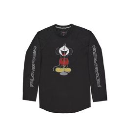 SUPREME NUMBER NINE MICKEY L/S BLACK TEE SMALL