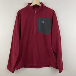 THE NORTH FACE Red TKA 100 Classic Trinity Men's Fleece Pullover