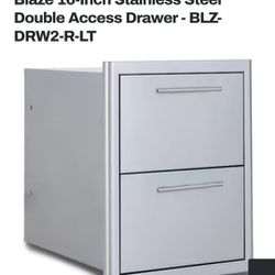 Blaze 16 Inch Stainless Steel Double Access Drawer (BLZ-DRWZ-R-LT)