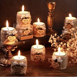 Retisee Wood Candle Holders Memorial Tealight Holder Wedding Favors Thank You Guest Gifts for Weddin