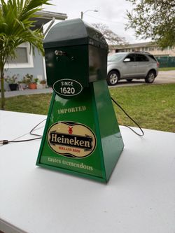 Vintage 1970's Metal Heineken Lighted Windmill Promo Bar Sign - Works