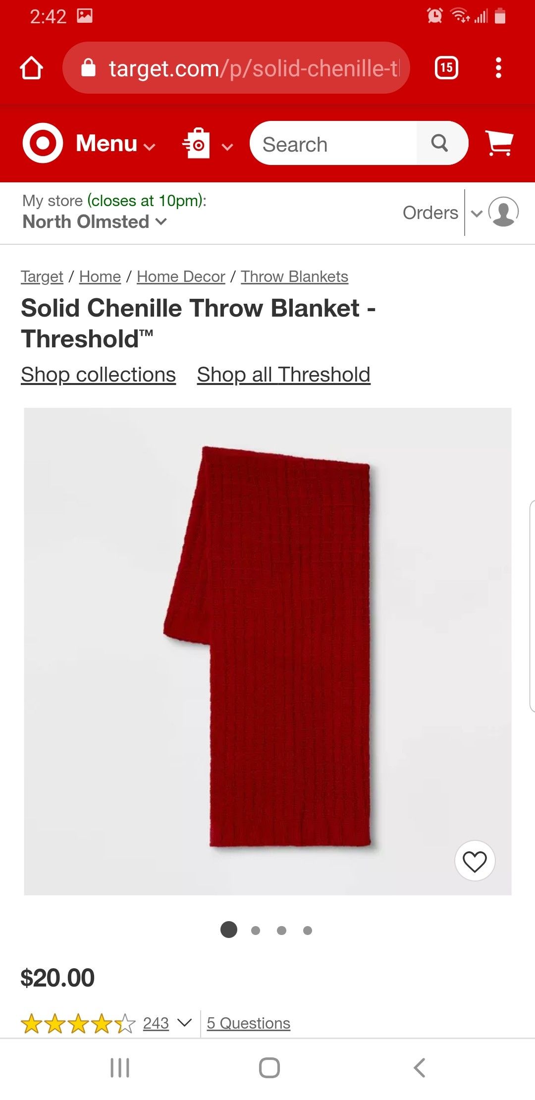 Solid Chenille Throw Blanket - Threshold™