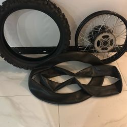 Dirt Bike Rim And Tire With 2 Inner Tubes 