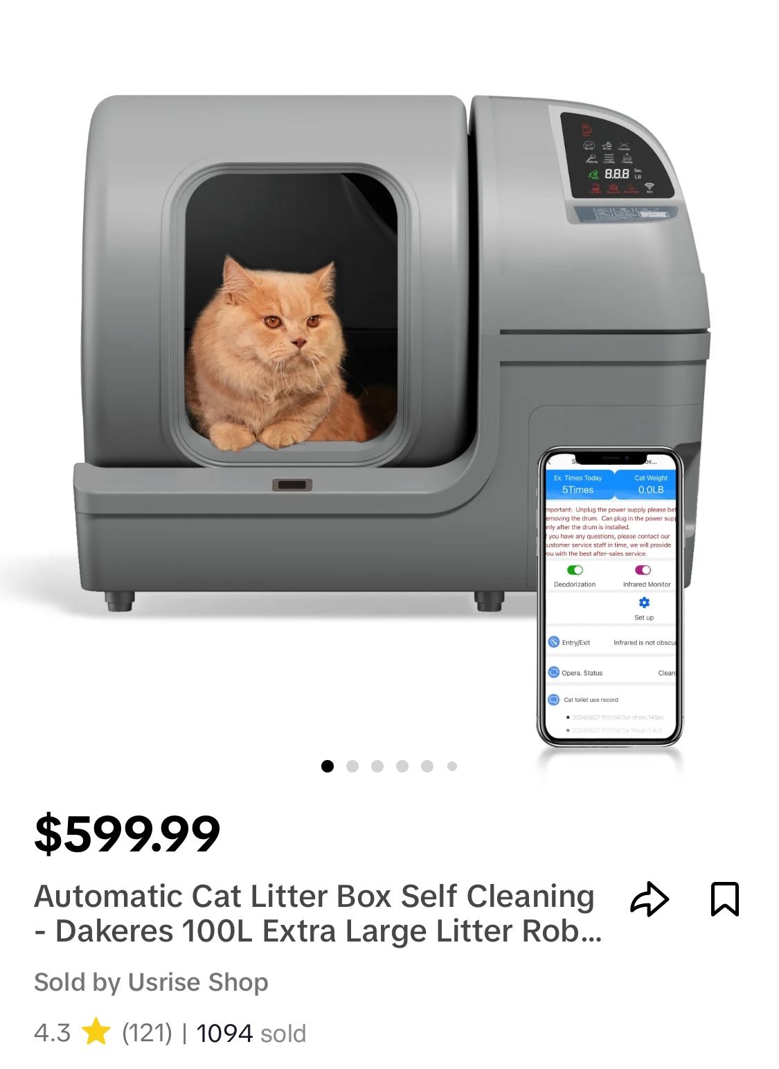 Extra Large Robot Cat Litter Box