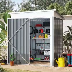 5x3 FT Outdoor Storage Shed, Garden Tool Shed with Sloping Roof and Lockable Door