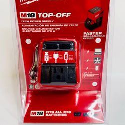 Milwaukee M18 2846-20 Top Off 175 Watt Power Supply USB 18V Outlet