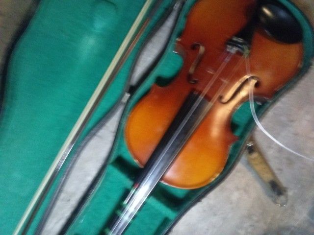 Violin And Case With Bow