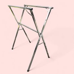 Metal Clothing Rack 3 Bars Hanging Clothes Fold Up