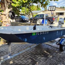 12 Foot Fiberglass Boat With Trailer And Title No Motor