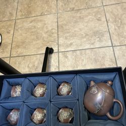 Chinese Handmade Qinzhou Nixing Clay Teapot Set 
