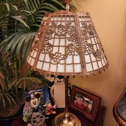 Antique Slag Glass Lamp