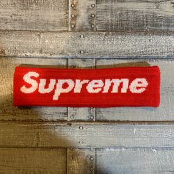 Supreme New Era Fleece Lined Headband Red  Accessories Box Logo Rare
