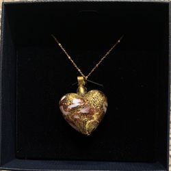 stauer cuore d'amore murano pendant and chain