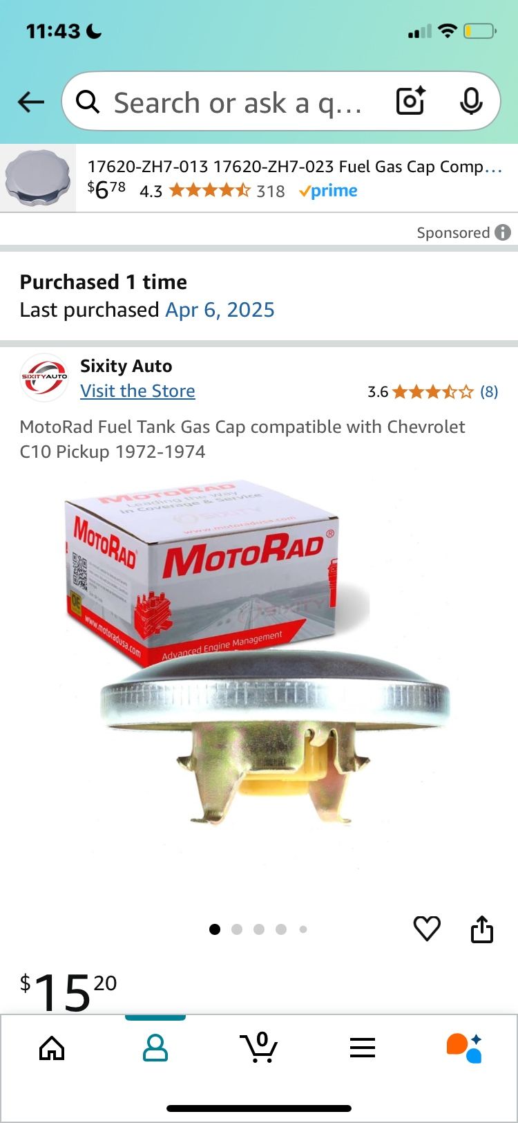 1972 Chevy C10 Gas Cap