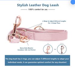 Soft Leather Dog  Leash