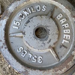 2 -35 Pound Plates Olympic Size 